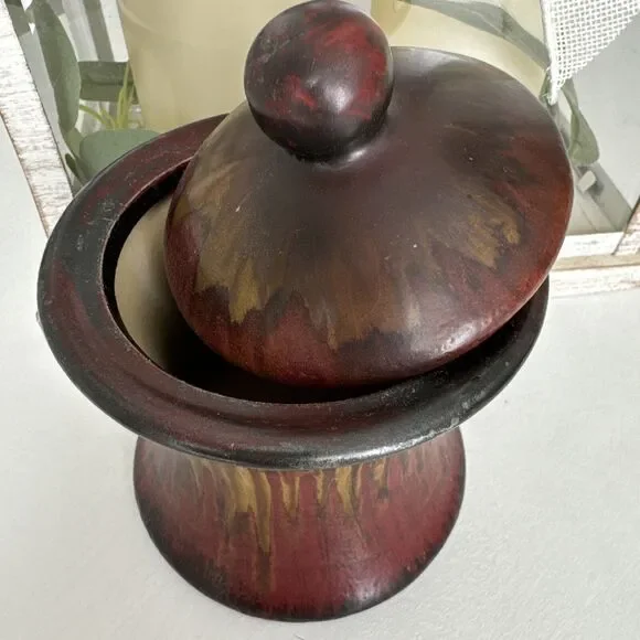 Vintage Studio Art Pottery Vase Home Decor Northwest Potter Black Red Yellow - Picture 3 of 12